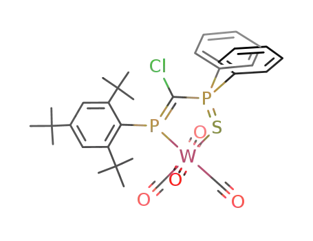 Molecular Structure of 524960-30-3 ([C(CH<sub>3</sub>)3]3C<sub>6</sub>H<sub>2</sub>PCClP(C<sub>6</sub>H<sub>5</sub>)2SW(CO)4)
