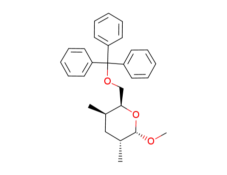 methyl 2,3,4-trideoxy-2,4-di-C-methyl-6-O-(triphenylmethyl)-α-D-arabino-hexopyranoside