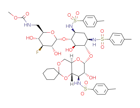 3'-deoxy-3'-fluoro-6'-N-methoxycarbonyl-1,3,3''-tri-N-tosylkanamycin A