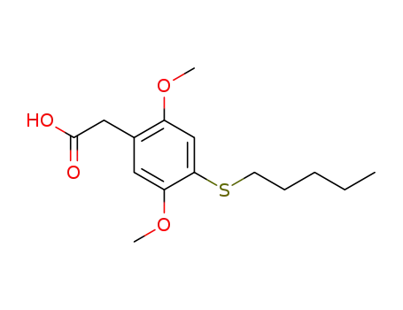 Molecular Structure of 129658-08-8 (Benzeneacetic acid, 2,5-dimethoxy-4-(pentylthio)-)