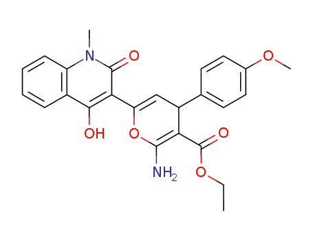 2-Amino-6-(4-hydroxy-1-methyl-2-oxo-1,2-dihydro-quinolin-3-yl)-4-(4-methoxy-phenyl)-4H-pyran-3-carboxylic acid ethyl ester