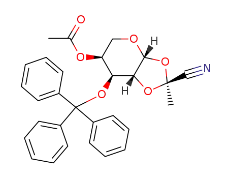 4-O-acetyl-3-O-trityl-1,2-O-<1-(exo-cyano)ethylidene>-β-L-arabinopyranose