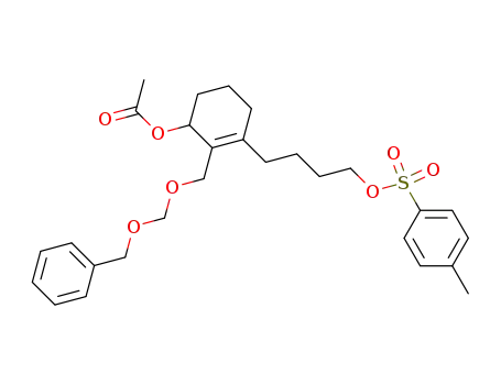 Acetic acid 2-benzyloxymethoxymethyl-3-[4-(toluene-4-sulfonyloxy)-butyl]-cyclohex-2-enyl ester