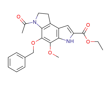 Ethyl-3-acetyl-4-(benzyloxy)-1,2-dihydro-5-methoxy-3H,6H-pyrrolo<3,2-e>indol-7-carboxylat