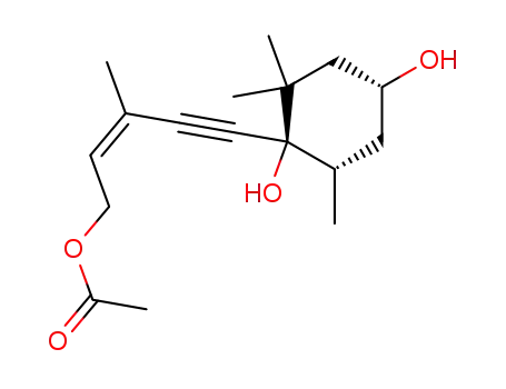 (+)-1(Z)-(1R,4R,6S)-1-(5-acetoxy-3-methylpent-3-en-1-ynyl)-2,2,6-trimethylcyclohexan-1,4-diol