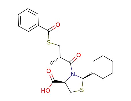 (4R)-3-<(2S)-S-benzoyl-3-mercapto-2-methylpropanoyl>-2-cyclohexyl-4-thiazolidinecarboxylic acid