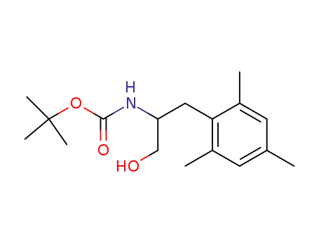 Molecular Structure of 107202-36-8 ((R,S)-2-(t-boc-amino)-3-(2,4,6-trimethylphenyl)propan-1-ol)