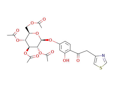 Acetic acid (2R,3R,4S,5R,6S)-3,5-diacetoxy-2-acetoxymethyl-6-[3-hydroxy-4-(2-thiazol-4-yl-acetyl)-phenoxy]-tetrahydro-pyran-4-yl ester