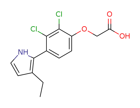 Molecular Structure of 139519-84-9 (Acetic acid, [2,3-dichloro-4-(3-ethyl-1H-pyrrol-2-yl)phenoxy]-)