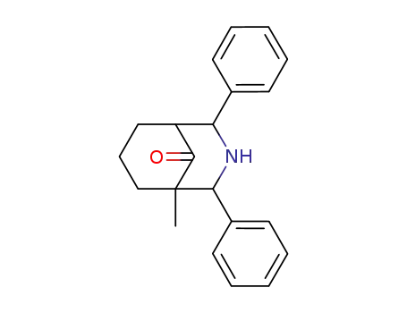 Molecular Structure of 76335-71-2 (3-Azabicyclo[3.3.1]nonan-9-one, 1-methyl-2,4-diphenyl-)