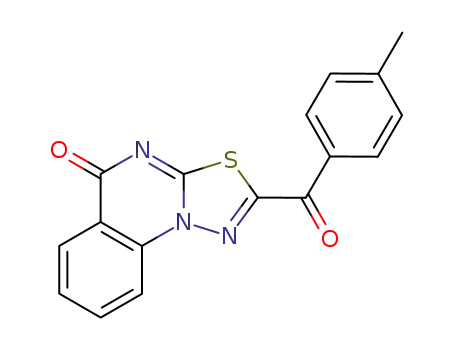 Molecular Structure of 82000-28-0 (2-p-Methylbenzoyl-5H-thiadiazolo<2,3-b>quinazoline-5-one)
