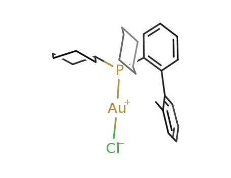 Molecular Structure of 1005420-86-9 (dicyclohexyl(2'-methylbiphenyl-2-yl)phosphinegold(I) chloride)