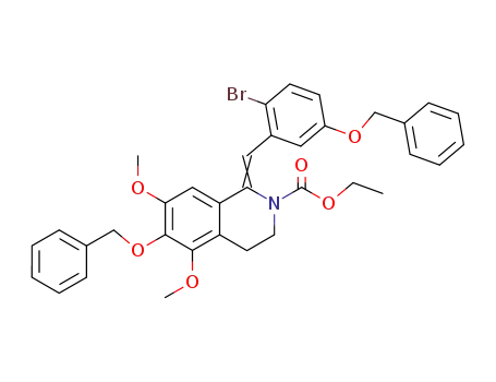1-(5'-benzyloxy-2'-bromobenzylidene)-6-benzyloxy-2-carbethoxy-5,7-dimethoxy-1,2,3,4-tetrahydroisoquinoline