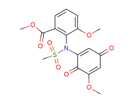 N-mesyl-6-methoxy-2-(6-methoxy-2-methoxycarbonylanilino)-p-benzoquinone