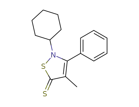 Molecular Structure of 6125-88-8 (5(4H)-Isothiazolethione, 2-cyclohexyl-4-methyl-3-phenyl-)