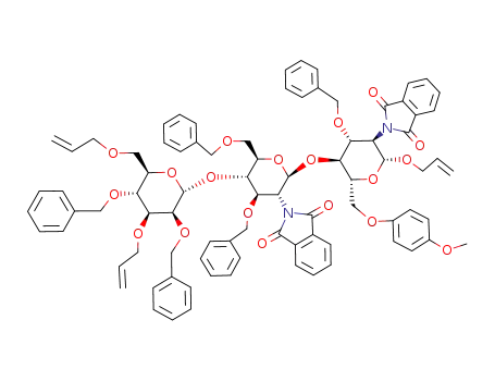 allyl O-(3,6-di-O-allyl-2,4-di-O-benzyl-α-D-mannopyranosyl)-(1->4)-O-(3,6-di-O-benzyl-2-deoxy-2-phthalimido-β-D-glucopyranosyl)-(1->4)-3-O-benzyl-2-deoxy-6-O-p-methoxyphenyl-2-phthalimido-β-D-glucopyranoside