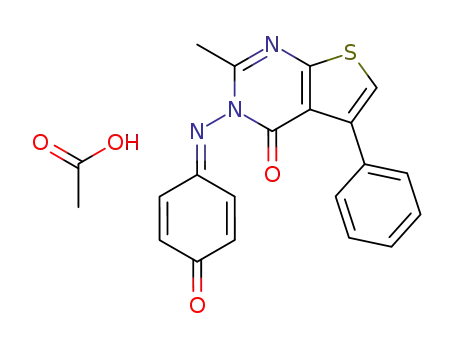 2-Methyl-3-(4-oxo-cyclohexa-2,5-dienylideneamino)-5-phenyl-3H-thieno[2,3-d]pyrimidin-4-one; compound with acetic acid