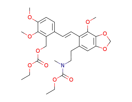 2-<β-(N-Ethoxycarbonyl-N-methyl)-aminoethyl>-6-methoxy-4,5-methylendioxy-2'-(ethoxycarbonyloxymethyl)-3',4'-dimethoxy-stilben