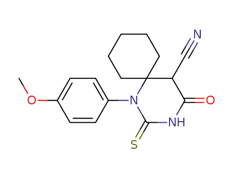 1,3-Diazaspiro[5.5]undecane-5-carbonitrile,
1-(4-methoxyphenyl)-4-oxo-2-thioxo-