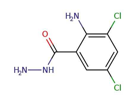 Molecular Structure of 51707-44-9 (Benzoic acid, 2-amino-3,5-dichloro-, hydrazide)
