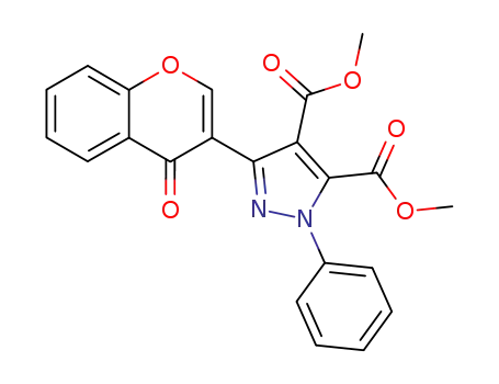 1H-Pyrazole-4,5-dicarboxylic acid,
3-(4-oxo-4H-1-benzopyran-3-yl)-1-phenyl-, dimethyl ester