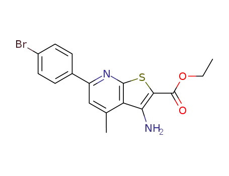 3-Amino-6-p-brom-phenyl-4-methyl-thieno<2,3-b>pyridin-2-carbonsaeureethylester