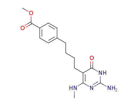 Benzoic acid,
4-[4-[2-amino-1,4-dihydro-6-(methylamino)-4-oxo-5-pyrimidinyl]butyl]-,
methyl ester