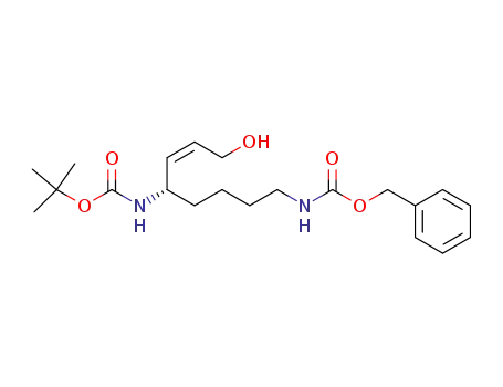 Molecular Structure of 115384-65-1 (((Z)-(S)-5-tert-Butoxycarbonylamino-8-hydroxy-oct-6-enyl)-carbamic acid benzyl ester)