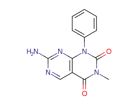 Molecular Structure of 101989-67-7 (7-amino-3-methyl-1-phenylpyrimido<4,5-d>pyrimidine-2,4-dione)
