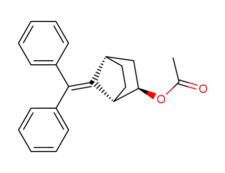 Molecular Structure of 136084-63-4 (Acetic acid (1S,2R,4S)-7-benzhydrylidene-bicyclo[2.2.1]hept-2-yl ester)