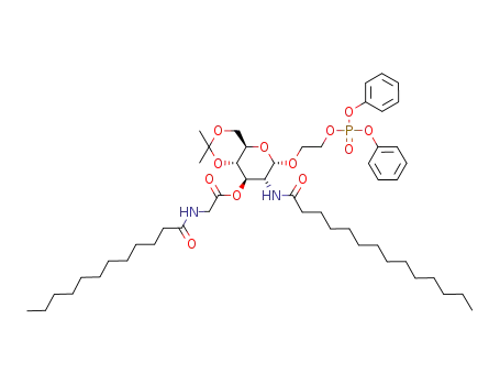 2-(diphenylphosphonooxy)ethyl 2-deoxy-4,6-O-isopropylidene-3-O-(N-dodecanoylglycyl)-2-tetradecanoylamino-α-D-glucopyranoside