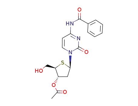 Molecular Structure of 667882-71-5 (Cytidine, N-benzoyl-2'-deoxy-4'-thio-, 3'-acetate)