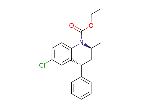 Molecular Structure of 89228-32-0 (1(2H)-Quinolinecarboxylic acid,
6-chloro-3,4-dihydro-2-methyl-4-phenyl-, ethyl ester, cis-)