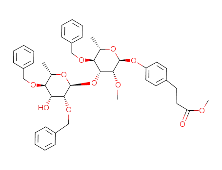 p-(2-methoxycarbonylethyl)phenyl 4-O-benzyl-2-O-methyl-3-O-(2,4-di-O-benzyl-α-L-rhamnopyranosyl)-α-L-rhamnopyranoside
