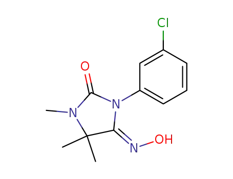 Molecular Structure of 88235-75-0 (2,4-Imidazolidinedione, 3-(3-chlorophenyl)-1,5,5-trimethyl-, 4-oxime,
(Z)-)