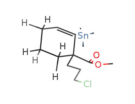 2-Cyclohexene-1-carboxylic acid,
1-(3-chloropropyl)-2-(trimethylstannyl)-, methyl ester