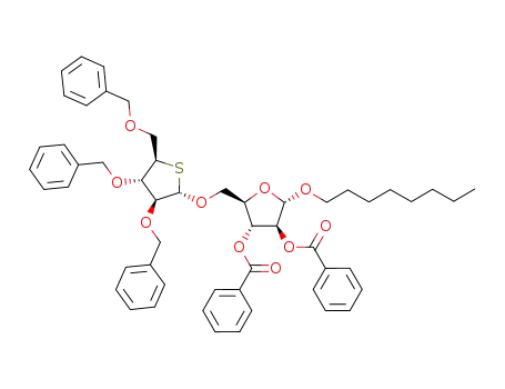 octyl 5-O-(4-deoxy-4-thio-2,3,5-tri-O-benzyl-α-D-arabinofuranosyl)-2,3-di-O-benzoyl-α-D-arabinofuranoside