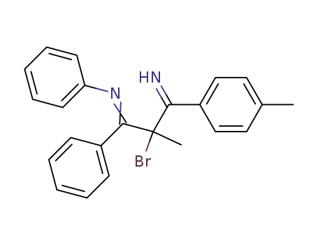 Molecular Structure of 88039-25-2 (Benzenamine,
N-[2-bromo-3-imino-2-methyl-3-(4-methylphenyl)-1-phenylpropylidene]-)