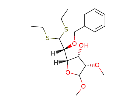 methyl 2-O-benzyl-5-O-methyl-α,β-gluco-hexodialdo-6,3-furanoside diethyl dithioacetal