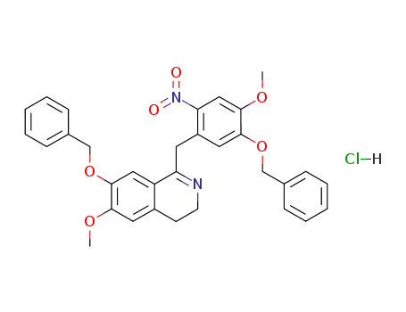 Molecular Structure of 99612-79-0 (1-<5-benzyloxy-4-methoxy-2-nitrobenzyl>-7-benzyloxy-6-methoxy-3,4-dihydroisoquinoline)