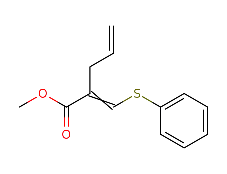 Molecular Structure of 82937-12-0 (4-Pentenoic acid, 2-[(phenylthio)methylene]-, methyl ester, (E)-)