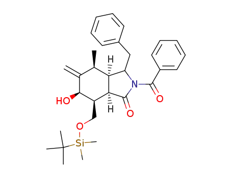(3aR,4S,6R,7S,7aR)-2-Benzoyl-3-benzyl-7-(tert-butyl-dimethyl-silanyloxymethyl)-6-hydroxy-4-methyl-5-methylene-octahydro-isoindol-1-one