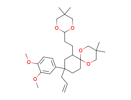 (+/-)-4-allyl-4-(3,4-dimethoxyphenyl)-2-<2-(5,5-dimethyl-1,3-dioxan-2-yl)ethyl>cyclohexan-1-one 2,2-dimethyltrimethylene acetal