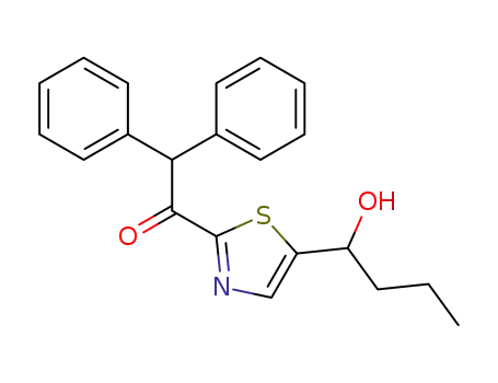 Molecular Structure of 112970-11-3 (Ethanone, 1-[5-(1-hydroxybutyl)-2-thiazolyl]-2,2-diphenyl-)