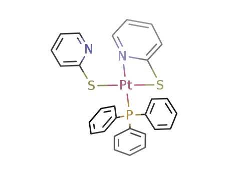 {Pt(C<sub>5</sub>H<sub>4</sub>NS)2(P(C<sub>6</sub>H<sub>5</sub>)3)}