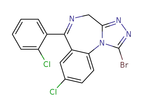 Molecular Structure of 71368-68-8 (1-Bromo-8-chloro-6-(2-chlorophenyl)-4H-(1,2,4)triazolo(4,3-a)(1,4)benz odiazepine)