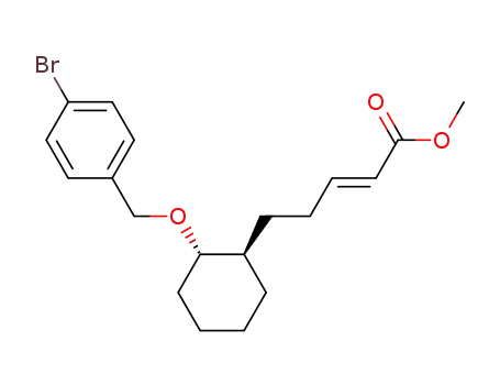 Molecular Structure of 101976-96-9 (methyl (2E)-5-{(1R,2S)-2-[(4-bromobenzyl)oxy]cyclohexyl}pent-2-enoate)