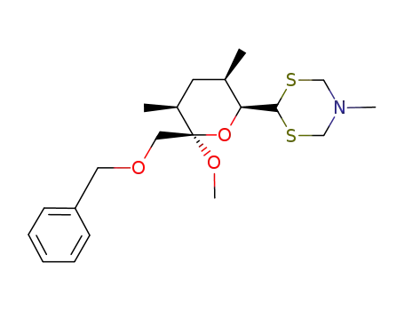 2-((2S,3R,5S,6R)-6-Benzyloxymethyl-6-methoxy-3,5-dimethyl-tetrahydro-pyran-2-yl)-5-methyl-[1,3,5]dithiazinane