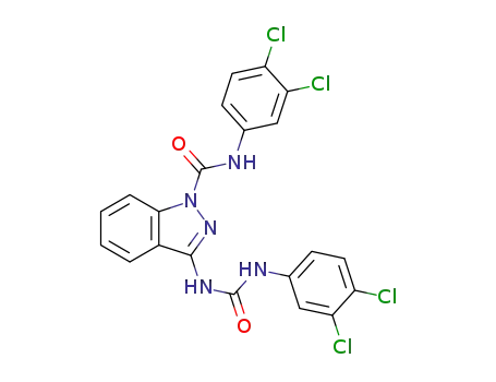 Molecular Structure of 1119859-99-2 (N-(3,4-dichlorophenyl)-3-(([(3,4-dichlorophenyl)amino]carbonyl)amino)-1H-indazole-1-carboxamide)