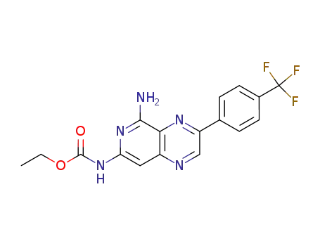 Molecular Structure of 83269-16-3 (ethyl {5-amino-3-[4-(trifluoromethyl)phenyl]pyrido[3,4-b]pyrazin-7-yl}carbamate)